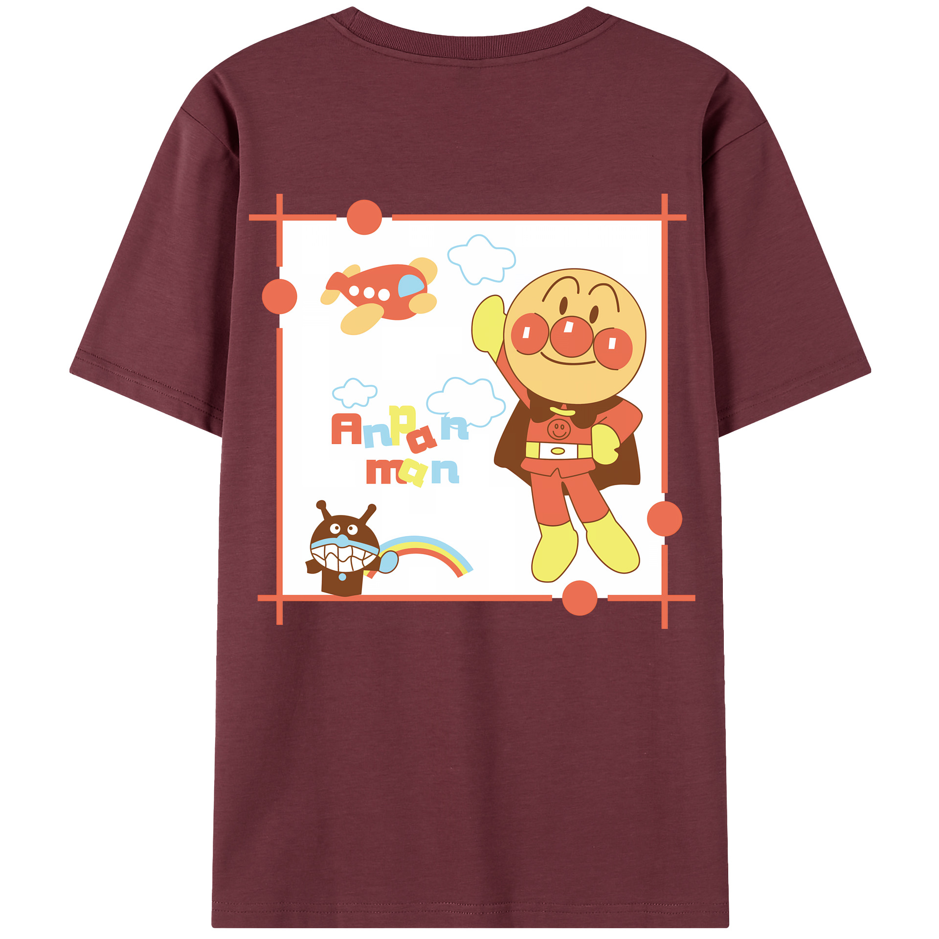 （画像用） アンパンマン Anpanman 綿100％半袖Tシャツ（背面プリント）